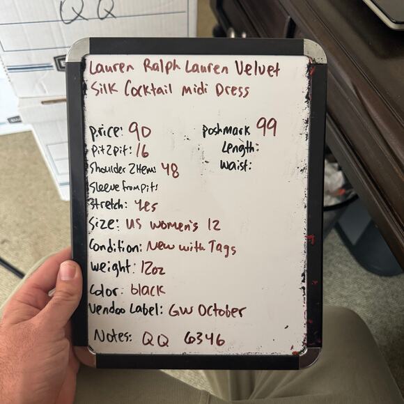 Lauren Ralph Lauren Velvet Silk Cocktail Midi Dress US Women's 12 - Picture 8 of 8